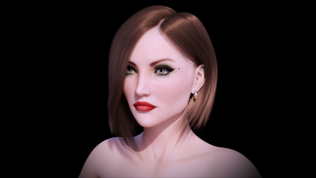 Обои картинки фото 3д графика, портрет , portraits, фон, взгляд, девушка