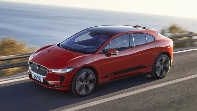 Обои картинки фото jaguar i-pace 2019, автомобили, jaguar, i-pace, 2019, красный