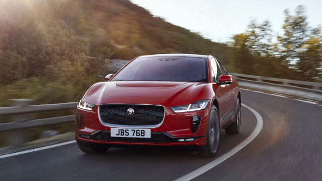 Обои картинки фото jaguar i-pace 2019, автомобили, jaguar, i-pace, 2019, красный