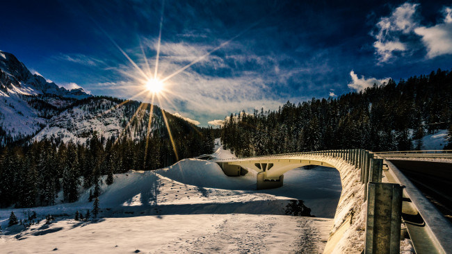 Обои картинки фото природа, зима, простор