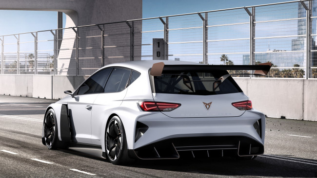 Обои картинки фото seat cupra e-racer ev concept , 2018, автомобили, seat, cupra, concept, концепт, сеат, ev, e-racer, вид, сзади