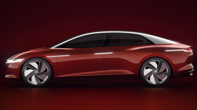Обои картинки фото volkswagen i,  vizzion concept 2018, автомобили, volkswagen, vizzion, i, d, 2018, concept