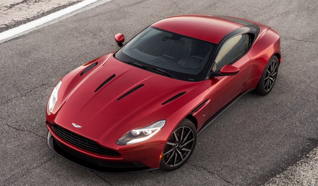 Обои картинки фото aston martin db11 north america 2016, автомобили, aston martin, aston, martin, db11, north, america, 2016, красный