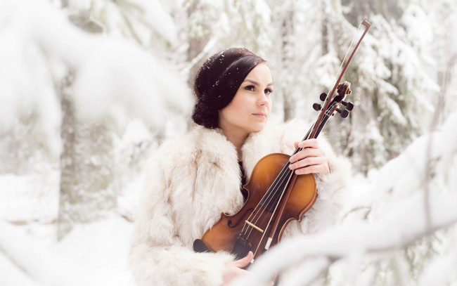 Обои картинки фото музыка, -другое, девушка, скрипка