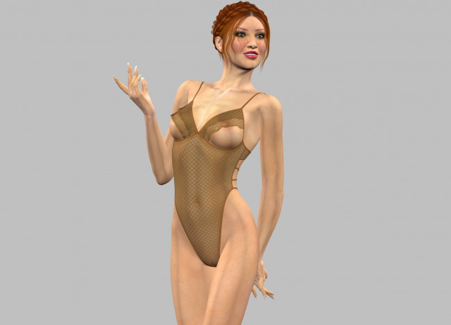 Обои картинки фото 3д графика, люди , people, девушка, взгляд, фон