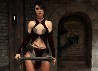 Картинка 3д+графика фантазия+ fantasy фон взгляд девушка