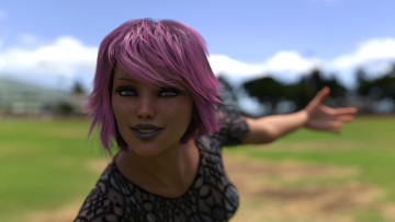 Картинка 3д+графика портрет+ portraits фон взгляд девушка