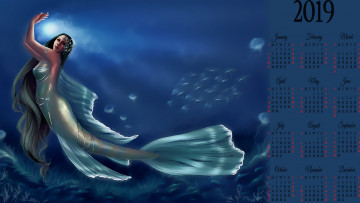 Картинка календари фэнтези русалка
