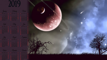 Картинка календари компьютерный+дизайн планета дерево