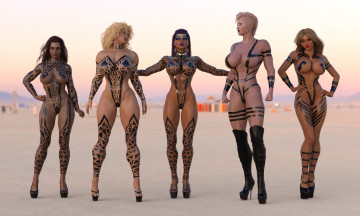 Картинка 3д+графика фантазия+ fantasy девушки фон взгляд