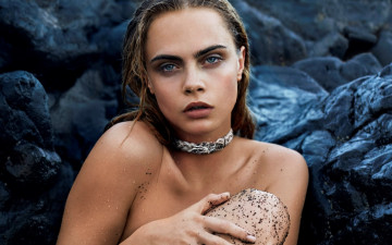 Картинка девушки cara+delevingne ожерелье лицо модель камни
