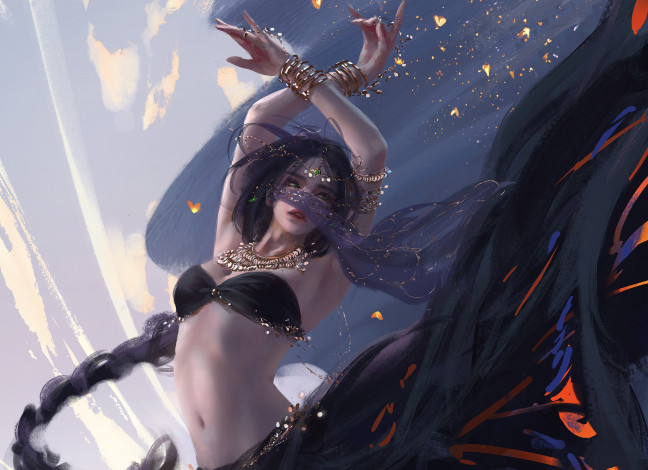 Обои картинки фото фэнтези, _ghost blade ,  призрачный клинок, wlop