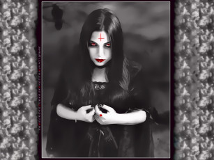 Картинка календари фэнтези портрет девушка взгляд крест готика calendar 2020