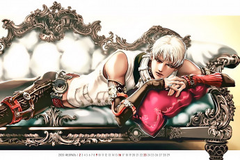 обоя календари, аниме, юноша, диван, подушка, мебель, мужчина, calendar, 2020