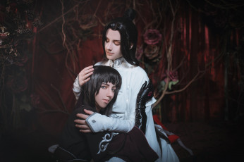 обоя девушки, - креатив,  косплей, сюэ, ян, сяо, синчень, костюмы, розы