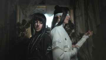 обоя девушки, - креатив,  косплей, сюэ, ян, сяо, синчень, костюмы, повязка