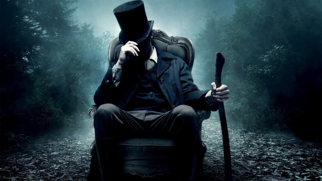 Обои картинки фото кино фильмы, abraham lincoln,  vampire hunter, кресло, лес