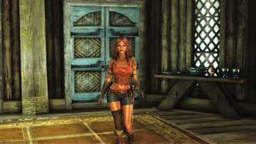 обоя видео игры, the elder scrolls v,  skyrim, девушка, наряд