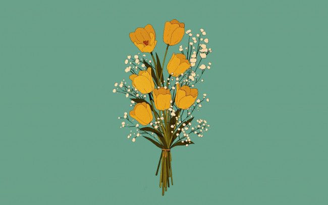 Обои картинки фото рисованное, цветы, букет