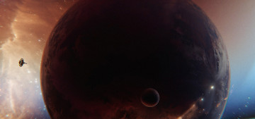 Картинка фэнтези космические+корабли +звездолеты +станции космос планета спутник станция