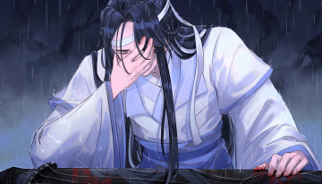 Картинка аниме mo+dao+zu+shi лань ванцзи слезы кровь гуцинь струны