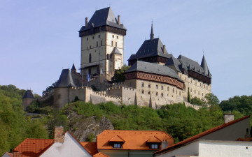 обоя karlstejn castle, czech republic, города, замки чехии, karlstejn, castle, czech, republic