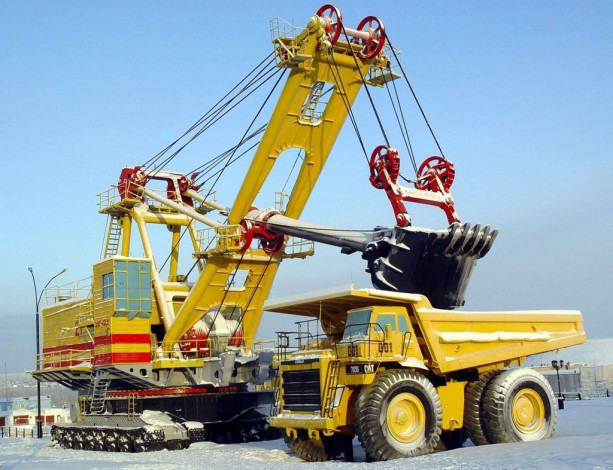 Обои картинки фото техника, экскаваторы