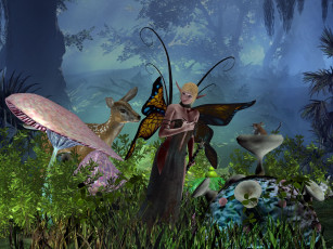 Картинка 3д графика elves эльфы звери эльф