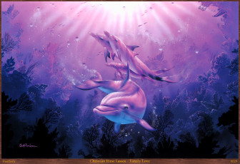 Картинка christian riese lassen family love рисованные кораллы морские глубины дельфины