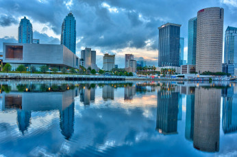 Картинка тампа флорида сша города панорамы вода небоскребы