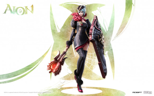 Обои картинки фото видео, игры, aion, the, tower, of, eternity, девушка, страж, черный, красный