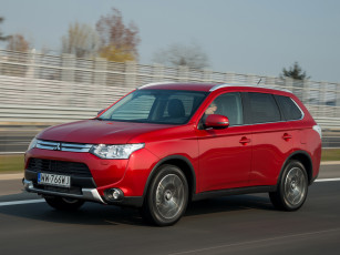 Картинка автомобили mitsubishi outlander 2014 красный