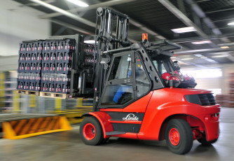 Картинка linde+gabelstapler техника автопогрузчики автопогрузчик ящики склад