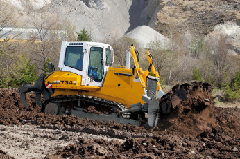 Картинка liebherr+pr+734+bulldozer техника бульдозеры+на+гусенецах бульдозер гусеницы ковш