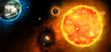 Картинка космос арт вселенная небо свет спутник звезда планета