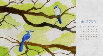 Картинка календари рисованные +векторная+графика сойки