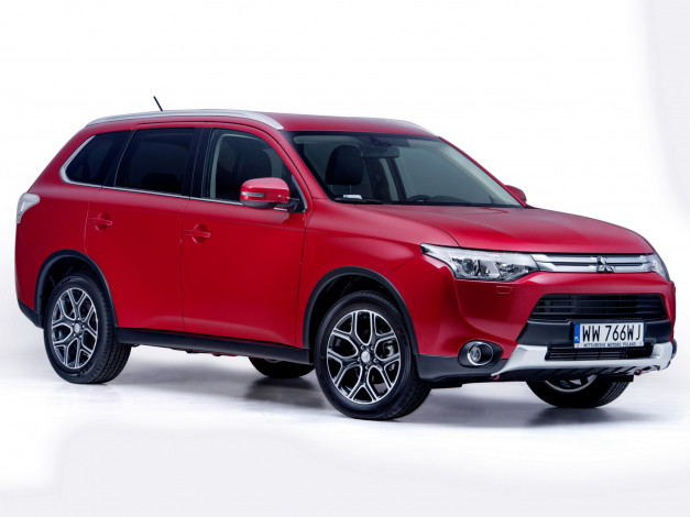 Обои картинки фото автомобили, mitsubishi, outlander, 2014, красный