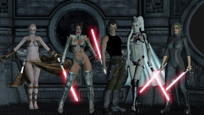 Обои картинки фото 3д графика, fantasy , фантазия, девушки, оружие, мужчина