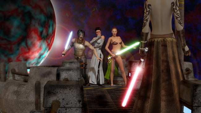 Обои картинки фото 3д графика, fantasy , фантазия, оружие, мужчина, девушки