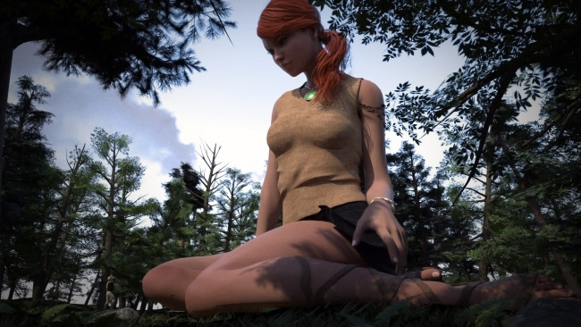 Обои картинки фото 3д графика, people , люди, фон, взгляд, девушка