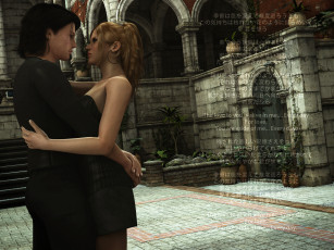 Картинка 3д+графика романтика+ romantics мужчина фон взгляд девушка