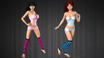 Картинка 3д+графика люди+ people фон взгляд девушки