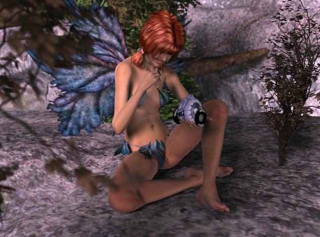 Обои картинки фото 3д графика, эльфы , elves, фея, фон, рыжая, взгляд, девушка