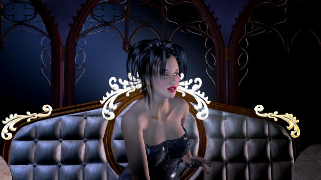 Обои картинки фото 3д графика, люди , people, фон, взгляд, девушка