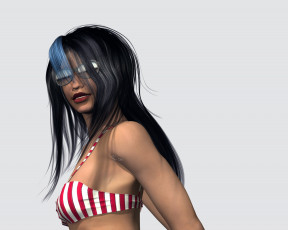 Картинка 3д+графика люди+ people девушка взгляд фон очки