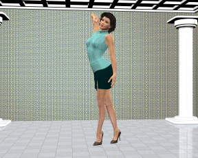 Картинка 3д+графика люди+ people девушка взгляд фон