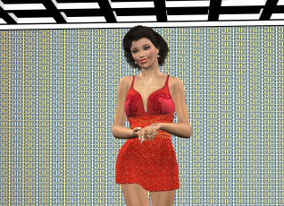 обоя 3д графика, люди , people, девушка, взгляд, фон