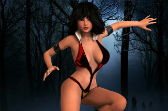 Картинка 3д+графика люди+ people девушка взгляд фон