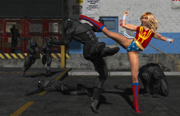 Картинка 3д+графика фантазия+ fantasy девушка взгляд фон супермен