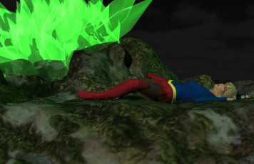 Картинка 3д+графика фантазия+ fantasy девушка взгляд фон супермен